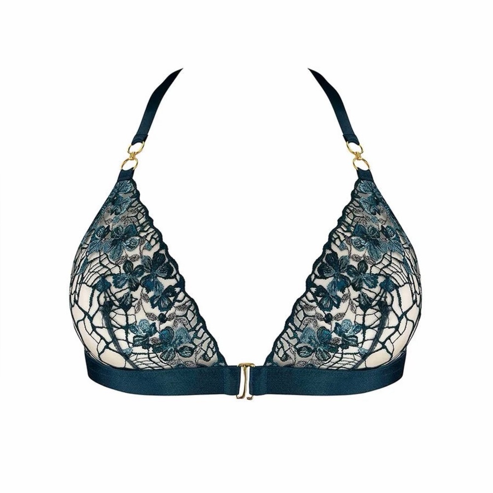 NWT Bordelle Amela soft triangle bra 4 L teal